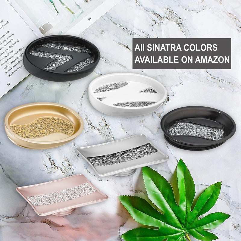 Popular Bath Soap Dish Sinatra Stylish Modern Classic Luxury Decor Bling Mosaic Glass Blush Bathroom Accessories - Image 5